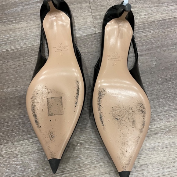 2024 Valentino, black patent sling back, size 37 - Picture 6 of 7